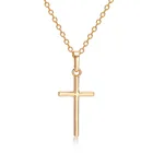 Простой классический модный двухсторонний крест античный серебряный цвет кулон для девочки короткая длинная цепочка ожерелья ювелирные изделия для женщин Подарки