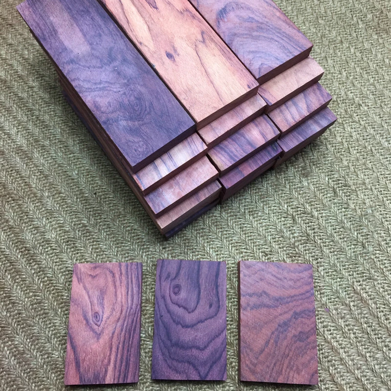

1 piece Purple rosewood Knife handle patch Wood craft Bracelets cards Bookmark wood