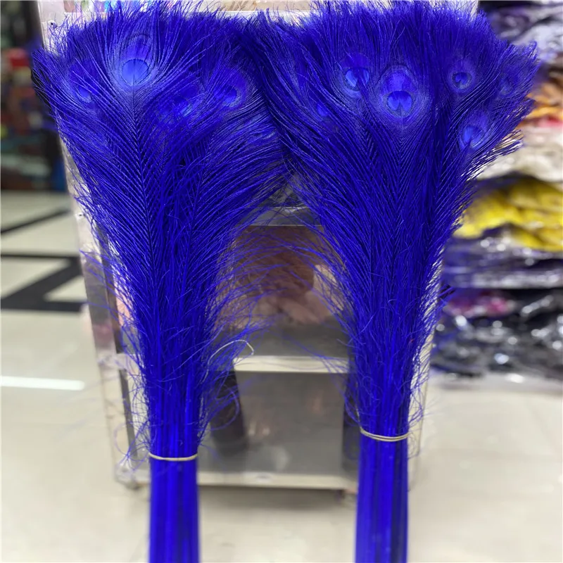 

Новинка 50 шт./лот сапфировые Перья павлина 70-80 см/28-32 дюйма карнавальные аксессуары для рукоделия свадебное торжество «сделай сам» Плюмаж
