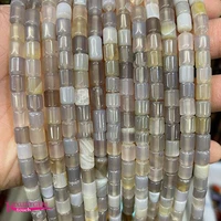 natural gray agates stone spacer loose beads high quality 6x6mm smooth column shape diy gem jewelry making 38cm a3747