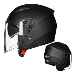 Matte black-1 Мотоциклетный шлем с открытым лицом Capacete мотоциклетный шлем cicleta Cascos Para мото гоночный мотоциклетный винтажный шлем C28 - Цвет: Matte black-1