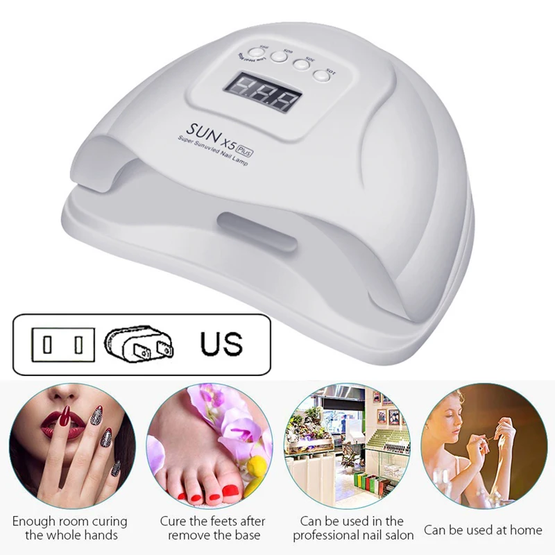 SUN X5 Plus UV LED Lamp Nails Dryer 80W Sensor Lamp Manicure Gel Nail Lamp Drying Lamp For Gel Varnish Professional Nail Dryer - Цвет: 80W US Plug