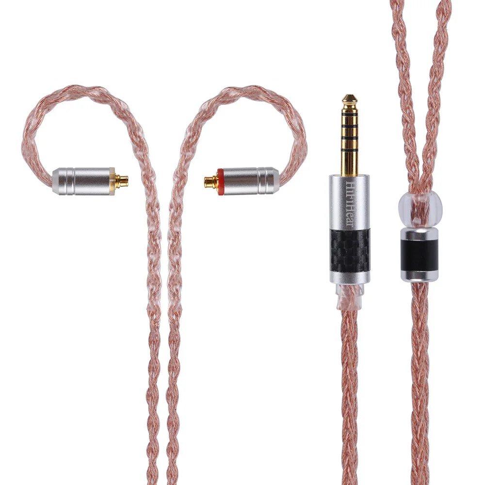 AK HiFiHear 8 Core посеребренный кабель 2,5/3,5/4,4 мм балансный кабель с MMCX/2pin с наушным креплением разъем для LZ HQ8 HQ6 плотным верхним ворсом KZ лампа указателя ОСО