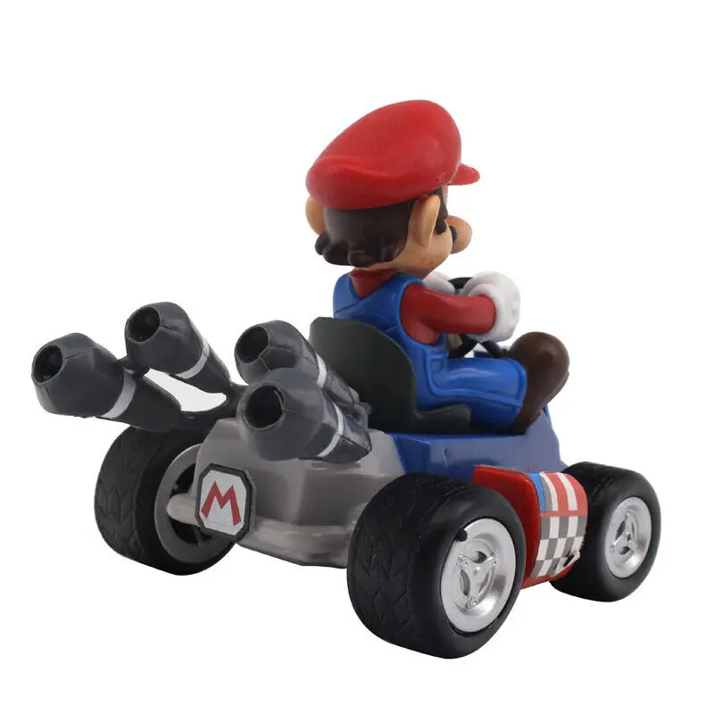 13 см Super Mario Bros Kart Вытяните назад гонщика Марио и Луиджи Йоши Жаба гриб Принцесса