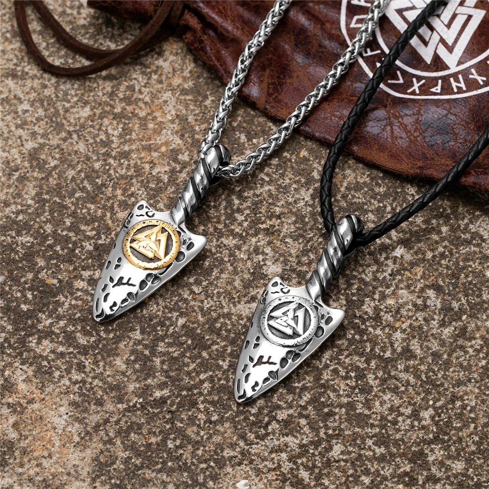 Панк Викинги руны копье подвеска-кинжал микс золото скандинавские славянские