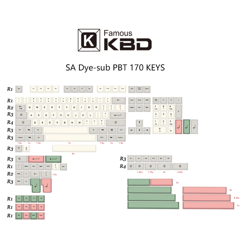 Клавиатура SA 9009 cherry PBT dip с термосублимацией 170 клавиш используя большинство