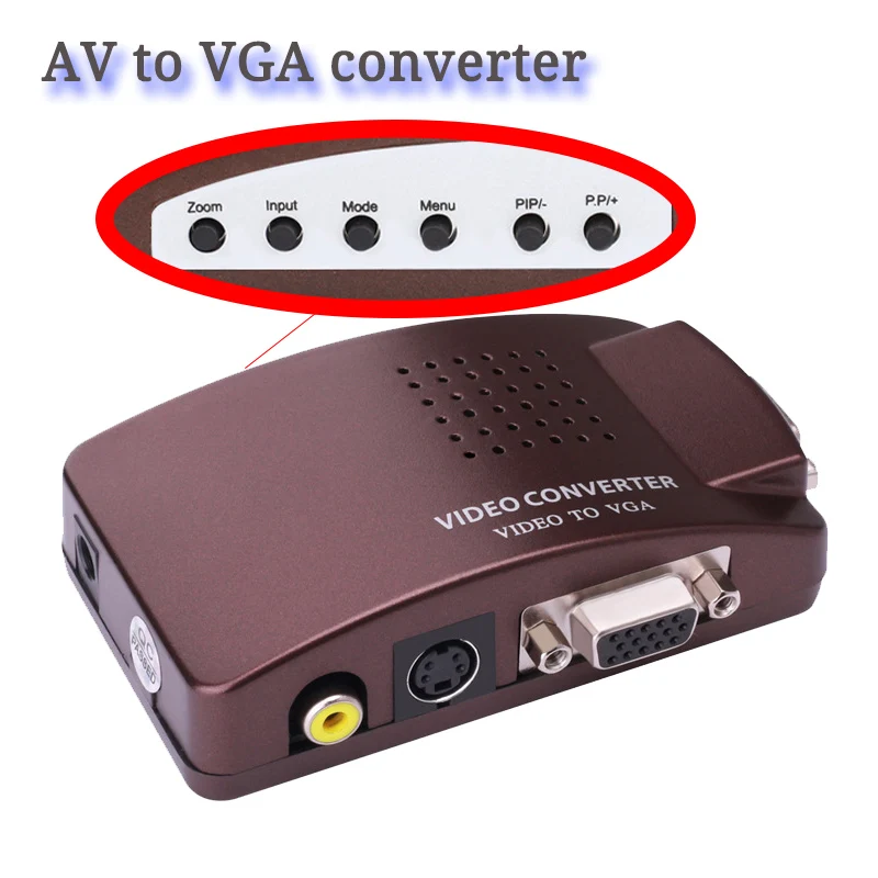 ТВ приставка S video AV к VGA преобразователь ПК HDTV RCA Композитный видео вход ЖК выход