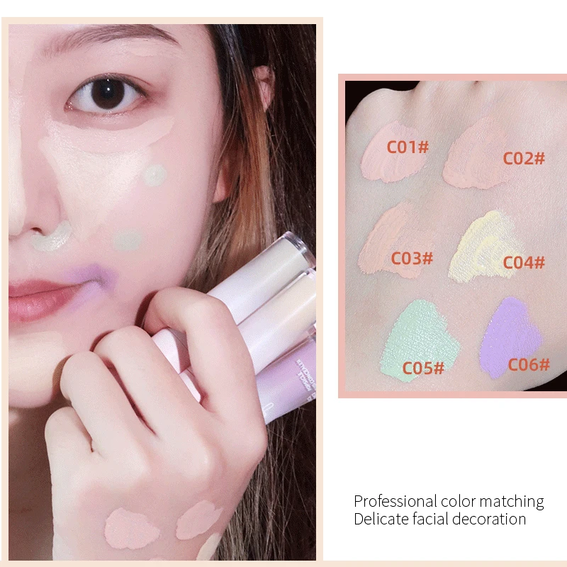 

6 Colors Lip Makeup Concealer Long-lasting Moisturizing Concealer Lip Makeup Primer Liquid Foundation Lip Gloss TSLM1