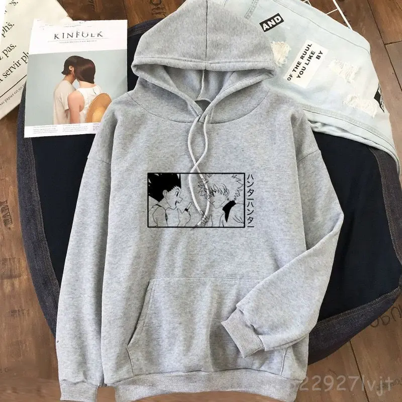 Японские толстовки с капюшоном Hunter X для девочек-подростков Женский свитшот в