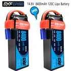 DXF 2 шт. Lipo Батарея 2S 3S 4S 7,4 V 11,1 V 14,8 V 5200 8000mAh 8400 100C 200C 110C 220C 120C 240C для 18 110 автомобиль багги