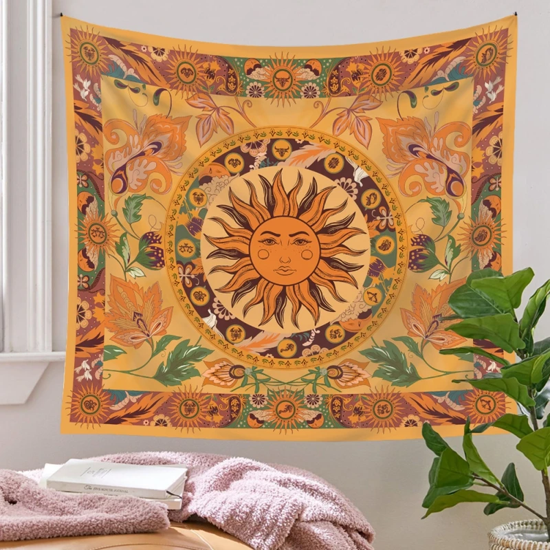 

Bohemian Wall Carpet Sun Background Cloth Suitable For Bedroom Living Room Dormitory Decoration