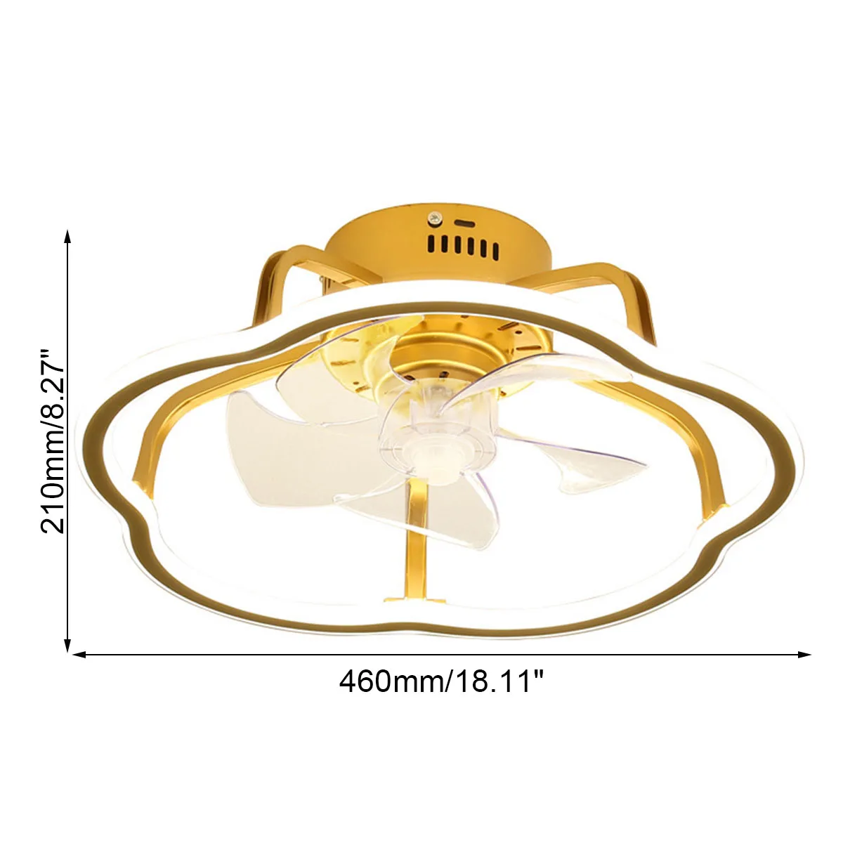 

NEW46CM 220V Luxury Dimmable LED Ceiling Fan Light Remote Control Fan With Lighting Adjustable Wind Speed LED Air Cooler Lamp