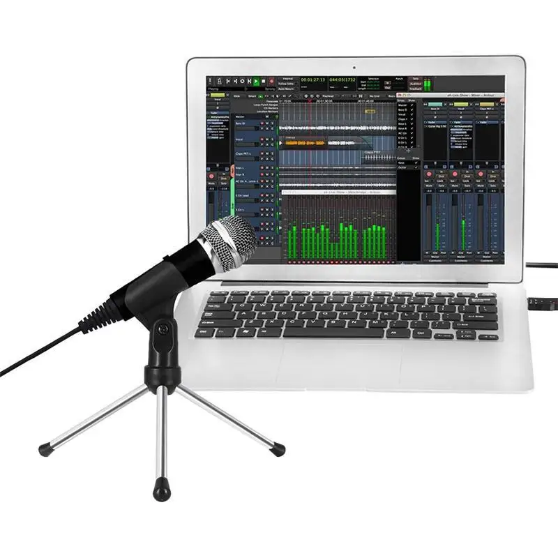 Кардиоидный мини микрофон для караоке с подставкой ПК Youtube игровой записи 3 5 мм