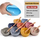 1 Набор для кормления ребенка чаша силиконовые столовые приборы Водонепроницаемый Non-Slip керамическая посуда присоска Еда дополнение посуда детская миска, тарелка ложка