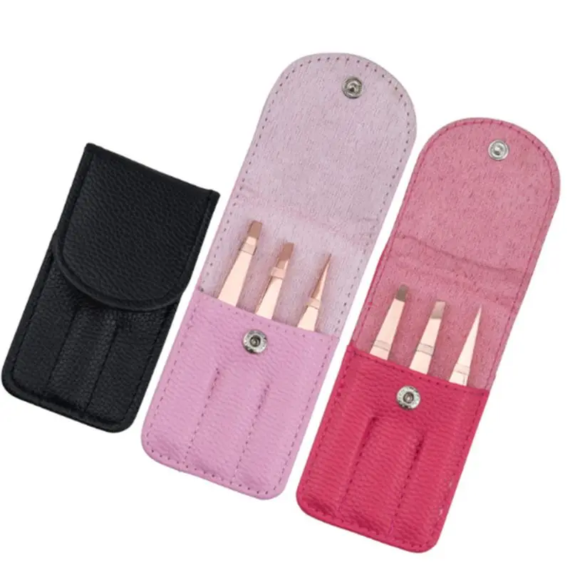 3 шт. набор пинцетов для бровей профессиональный из нержавеющей стали Наклонный