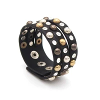 totoabc mens bracelet retro leather bracelet fashion wide multilayer wrapped bracelet female jewelry hip hop style
