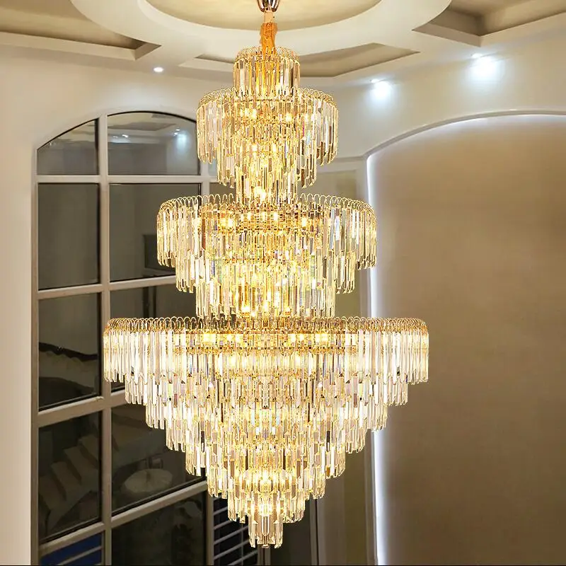 

Large Led Chandeliers Luxury Gold Modern Crystal Chandelier Lighting Home Lobby Villa Lamp Lustres de cristal Upscale Lustre