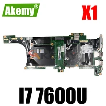 Akemy For Lenovo ThinkPad X1 Carbon 5th  Notebook Motherboard NM-B141 Motherboard  CPU I7 7600U RAM 8GB 100% Test Work