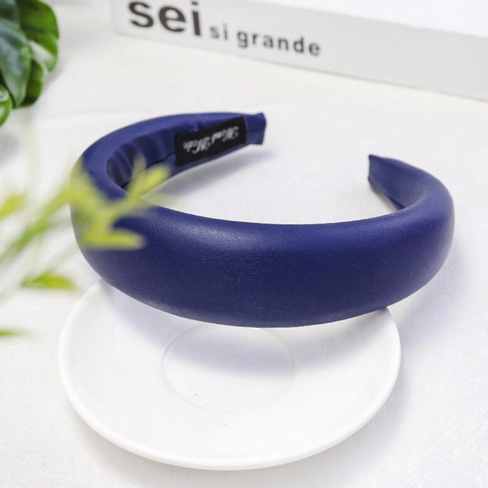Новая толстая губка оголовье гладкая искусственная кожа Hairband для женщин твердая Осенняя лента для волос широкий тюрбан Украшения для волос оптом