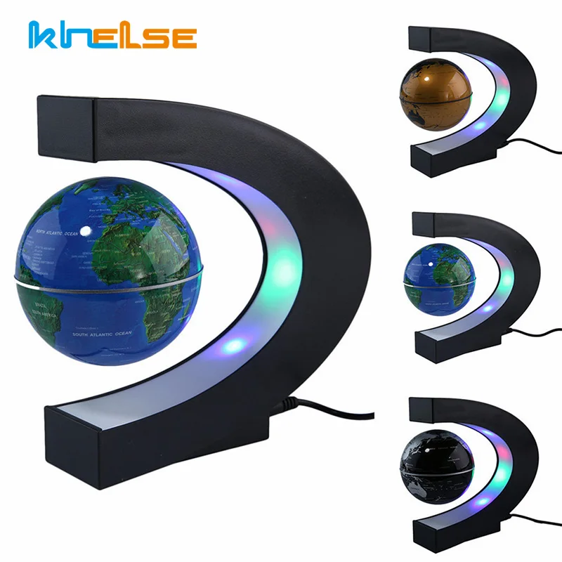 Светодиодный светильник с картой мира магнитная левитация Плавающий глобус