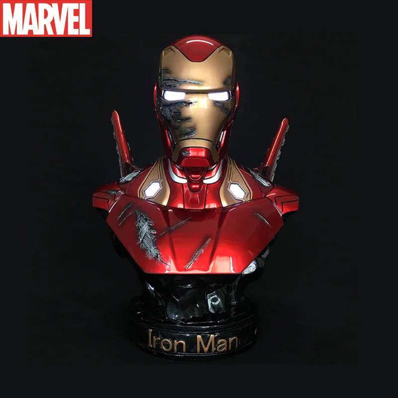 

35CM MK50 Marvel Iron Man MK46 Bust GK 1/2GK Action figure Model with LED light Decoration Avengers Doll Ornaments for youth