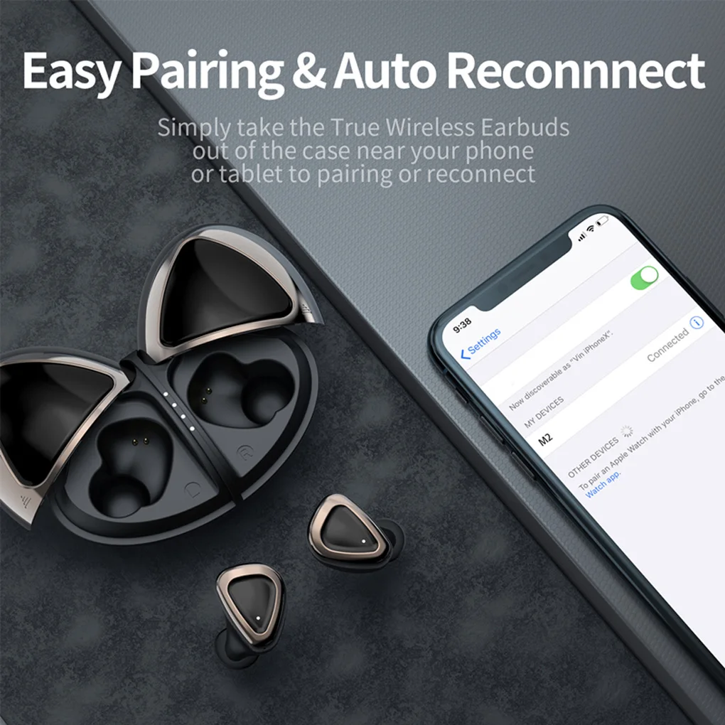 

M2 Plus TWS Bluetooth 5.0 Earphones Charging Box Wireless Headphone HD Stereo Sports Waterproof Earbuds Headsets With Mic