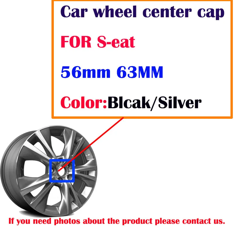20 штук 56 мм 63 Черный Серебряный автомобиль колпаки hufor Seat ibiza 6j 6l fr Ateca Altea xl Леон 2
