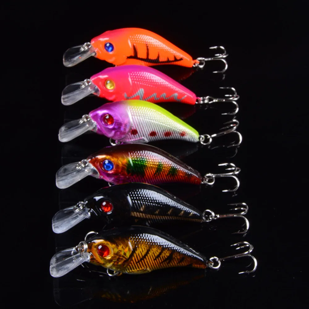 

6pcs New False Bait With Hook Rock lure Little Fat Man Bait Set Fake Bait Fishing Supplies Bionic Bait Lu Ya Bait Fishing Gear