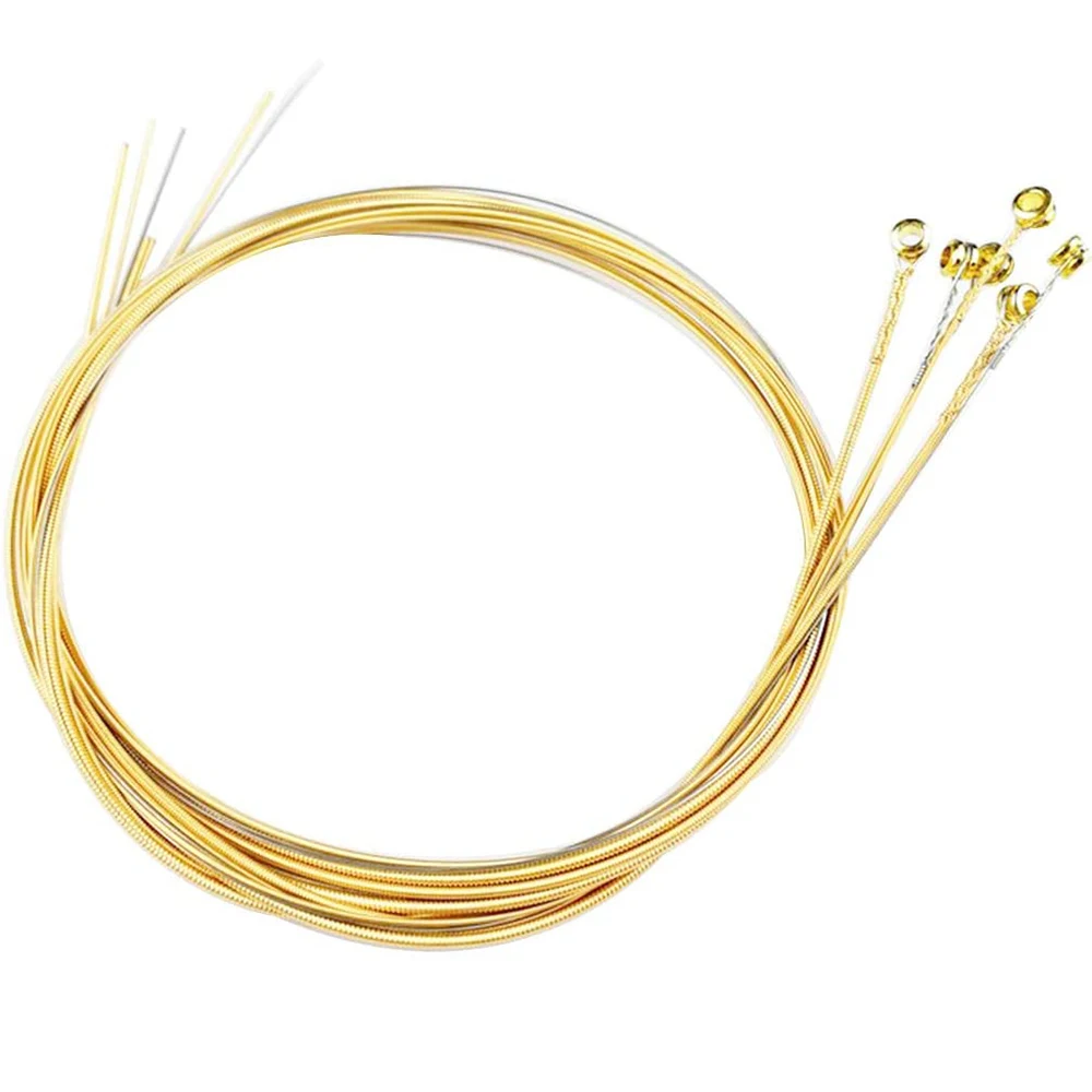 Набор из 6 замена сталь акустические гитарные струны анти ржавчины Золотой яркий