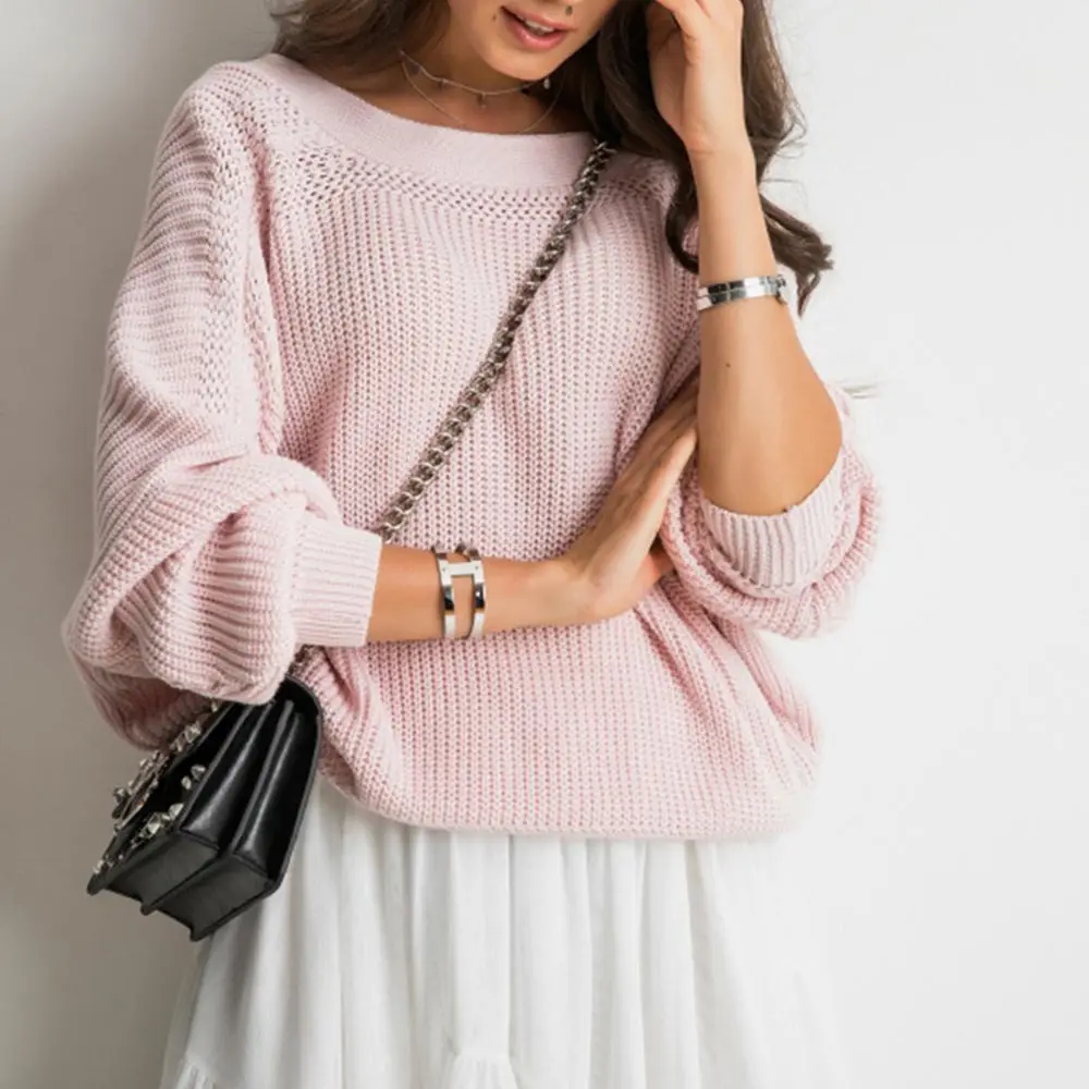 Женский трикотажный свитер с V-образным вырезом на пуговицах | Женская одежда