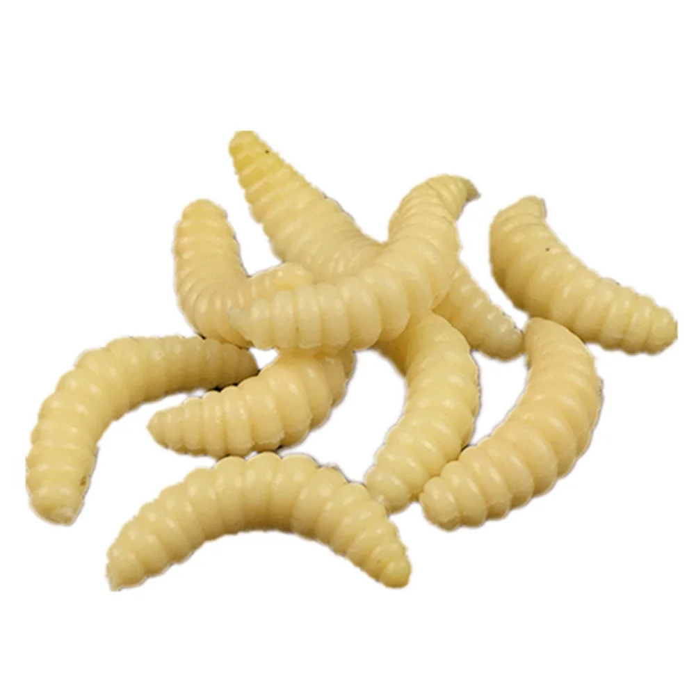 

Promotion 20PCS 2cm 0.3g Maggot Grub Soft Fishing Lure Hooks Smell Worms Glow Shrimps Fish Lures Soft Bait Worm Bait