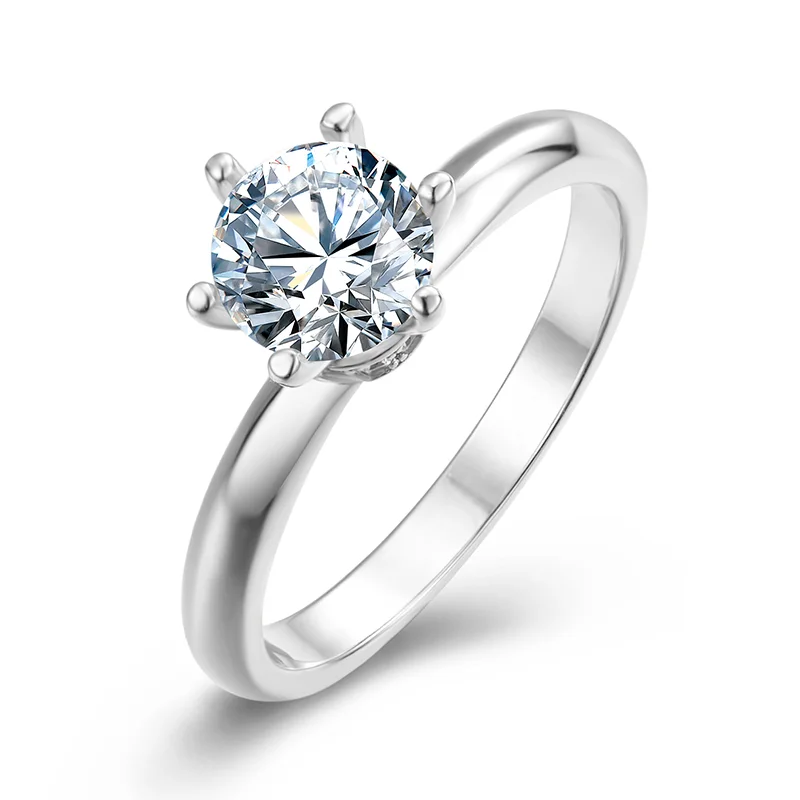 

Anu1ct D Color Moissanite Diamond Top Quality 18K Gold Plated Classic Engagement Wedding Rings Wholesale