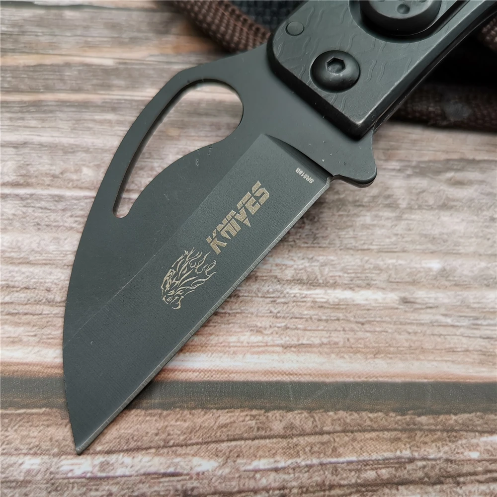 SR 5CR13 черный складной мини нож из нержавеющей стали для самообороны инструмент