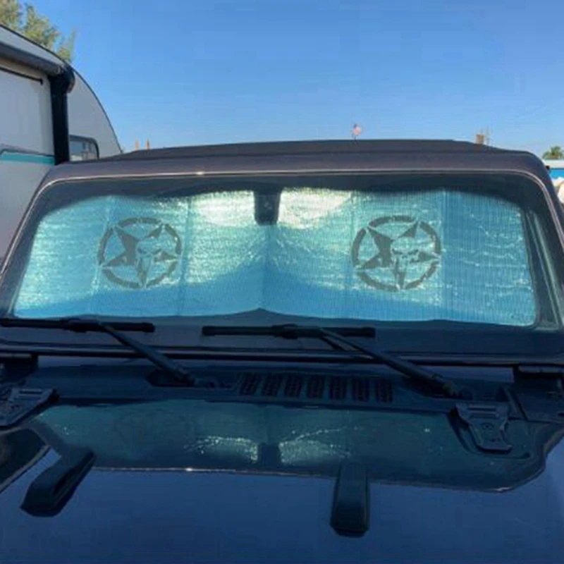 

Car Door Lock Cover Buckle Decor Trim for Jeep Wrangler JK 2007-2017 (2 Door) & Windshield Sunshade