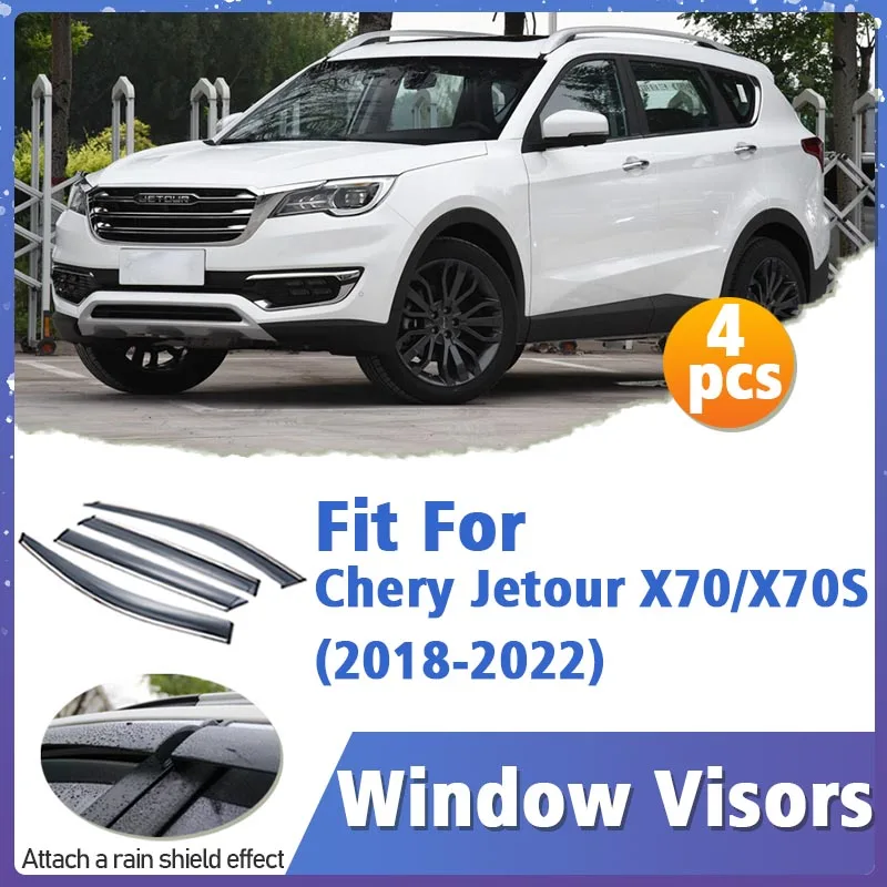 Window Visor Guard for Chery Jetour X70 X70S 2018-2022 Cover Trim Awnings Shelters Protection Sun Rain Deflector Accessories