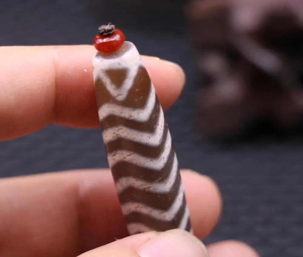 Волшебная сила Тибетский Старый Агат много слоев воды волна тигр зуб бусины дзи