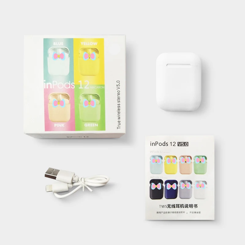 Mgoman Новое поступление Macaron Inpods12 TWS беспроводные наушники для быстрой зарядки с коробкой наушники Bluetooth 5,0 гарнитура PK i17s