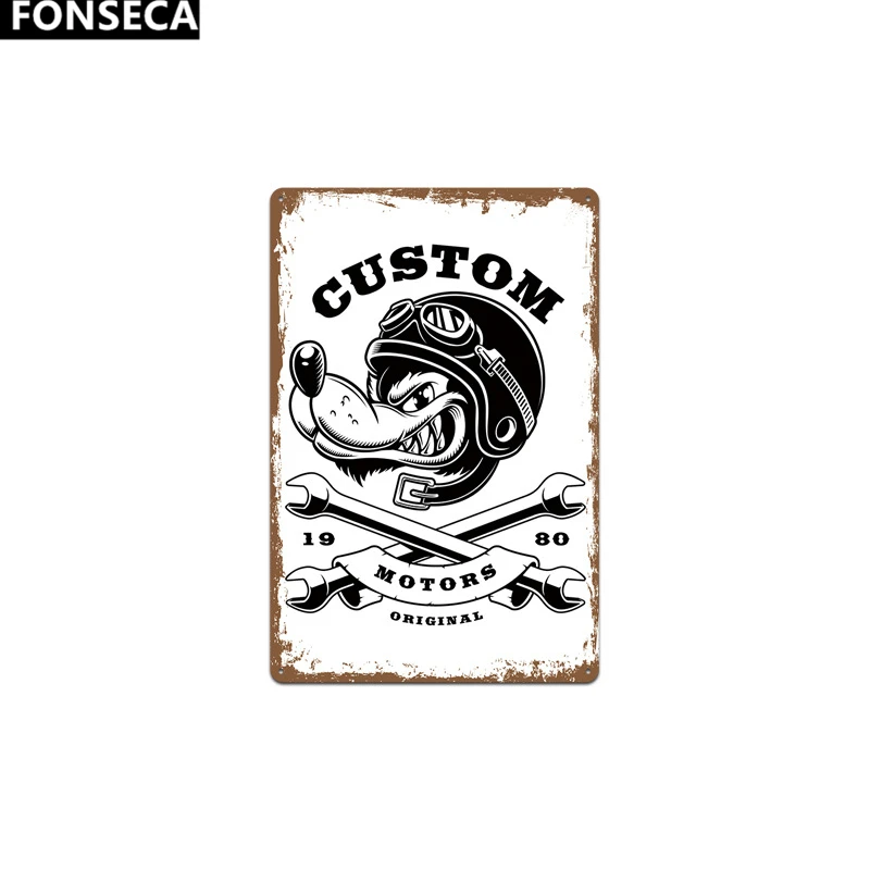 2020 новые мотоциклетные знаки черепа волка металлические таблички Украшение на