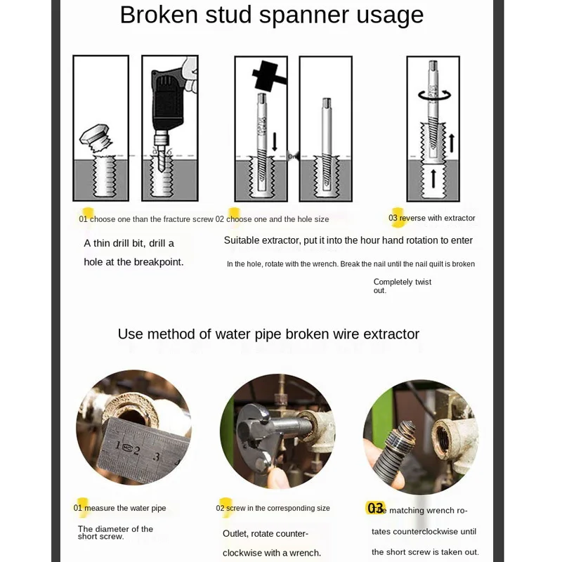 

Tap Triangle Water Pipe Broken Screw Extractors Used To Remove Damaged Screws Bolt Remover