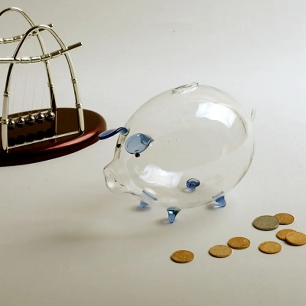 

Cute Pig Piggy Bank Money Box for Kids Transparent Glass Saving Cash Coin Storage Saving Pot Adorable Gift