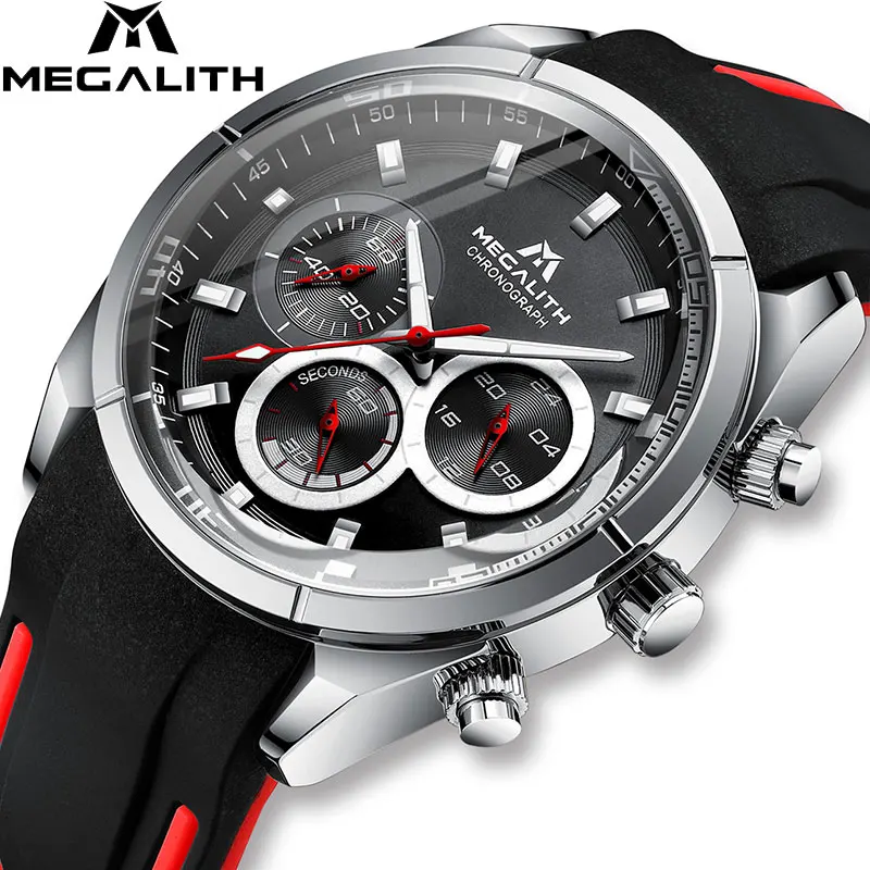 Мужские наручные часы MEGALITH повседневные спортивные водонепроницаемые с