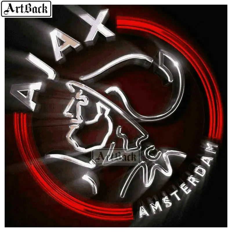 ARTBACK 5d алмазная картина ajax, Голландская футбольная команда, значок, полный квадратный 5d Алмазная мозаика ajax kids - Цвет: E