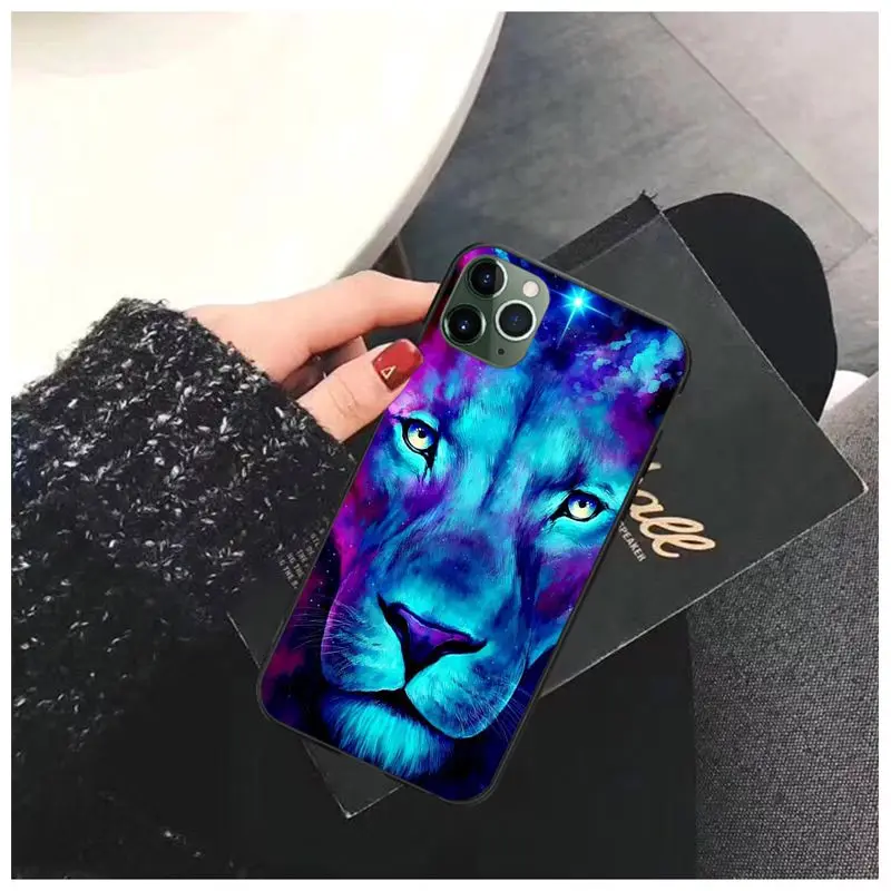 11pro MAX Lion king черный мягкий чехол для телефона iPhone 6S 6plus 7 7plus 8 8Plus X Xs 5 5S XR