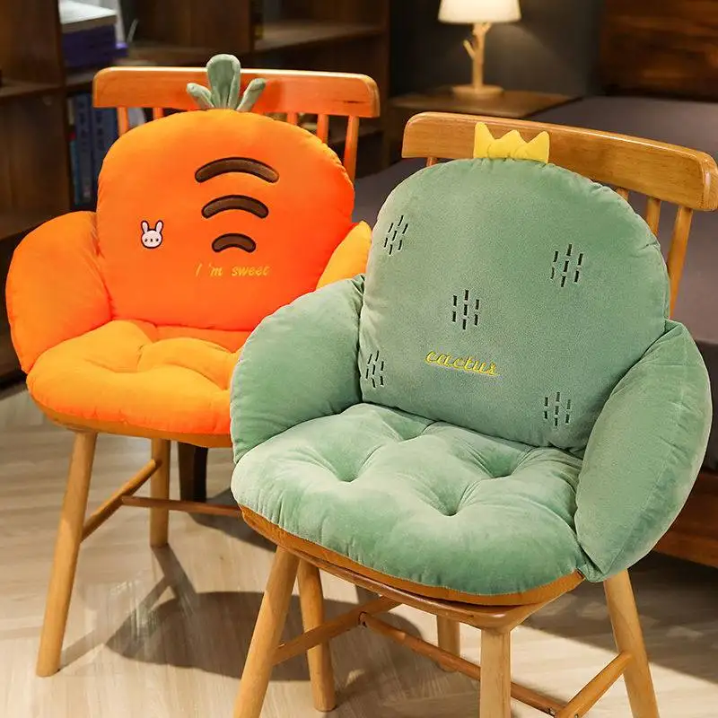 Coj&iacute;n de felpa con dibujos de zanahoria, dinosaurio, cerdo, Animal, para silla, coj&iacute;n para asiento trasero de oficina en casa, almohada de soporte Lumbar antideslizante-4