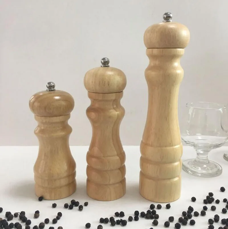 Ручная мельница для перца кухонная соли и твердая древесина резиновая