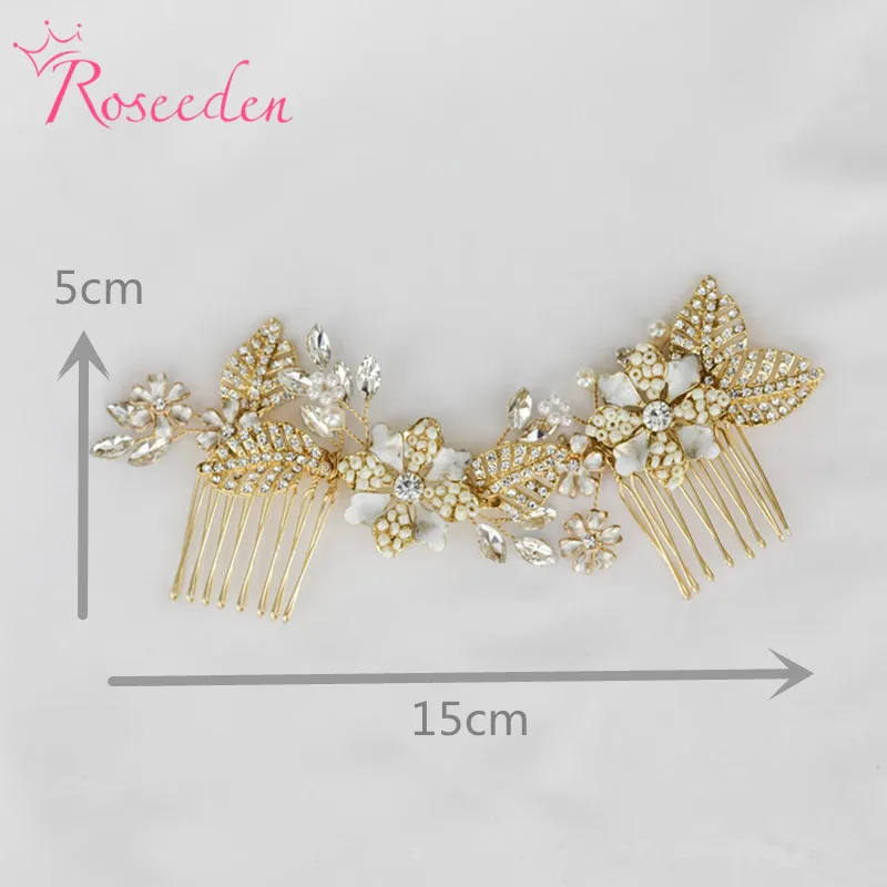 

Handmade Wedding Hair Combs Flower Hair Jewelry Crystal Bridal Bridesmaid Hair Piece RE3827