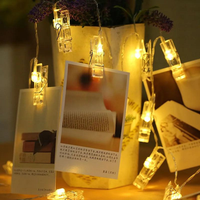 Зажим для фото USB светодиодные фонари украшение батарея спальня управляемая