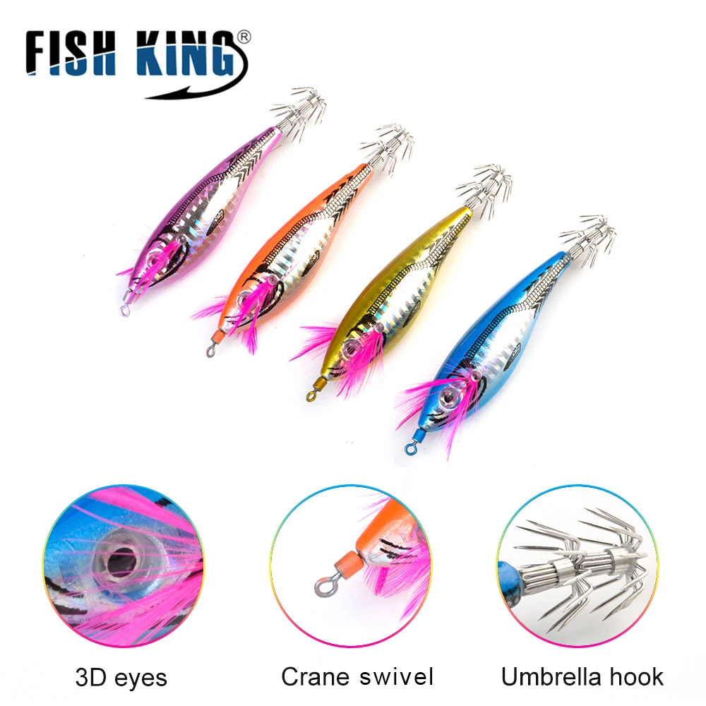 Рыболовная приманка FISH KING 7 см/11 5 г с крючком для кальмара Поворотный кран Джиги