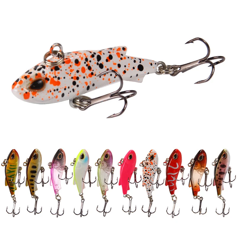 

1PCS Plastic VIB Fishing Lure 4.5cm 4g Hard Wobbler Artificial Bait 10 Color Peche Bass Pike Trolling Pesca Fishing Tackle