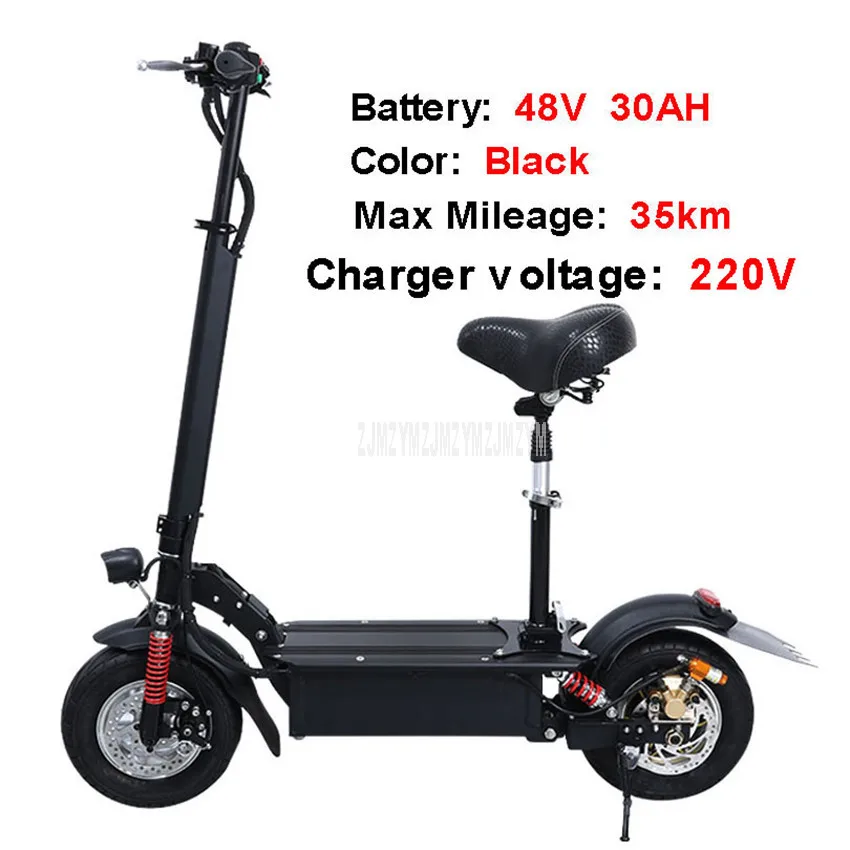 Black 220V 48V 11AH 11 дюймов колеса складной электрический скутер для взрослых мини-Электрический велосипед, а не для ходьбы и велопрогулок, фара для электровелосипеда в пройденное расстояние в милях 35 км - Цвет: Black 220V